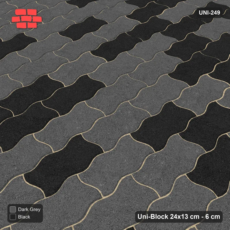 Interlock (Pasco) 24x13 cm · UNI-249 · Soft tonal blend, quarter-turn lay, kerb frame (Night Sky) · Side view Interlock (Pasco) 24x13 cm · UNI-249 · Soft tonal blend, quarter-turn lay, kerb frame (Night Sky) · Side view