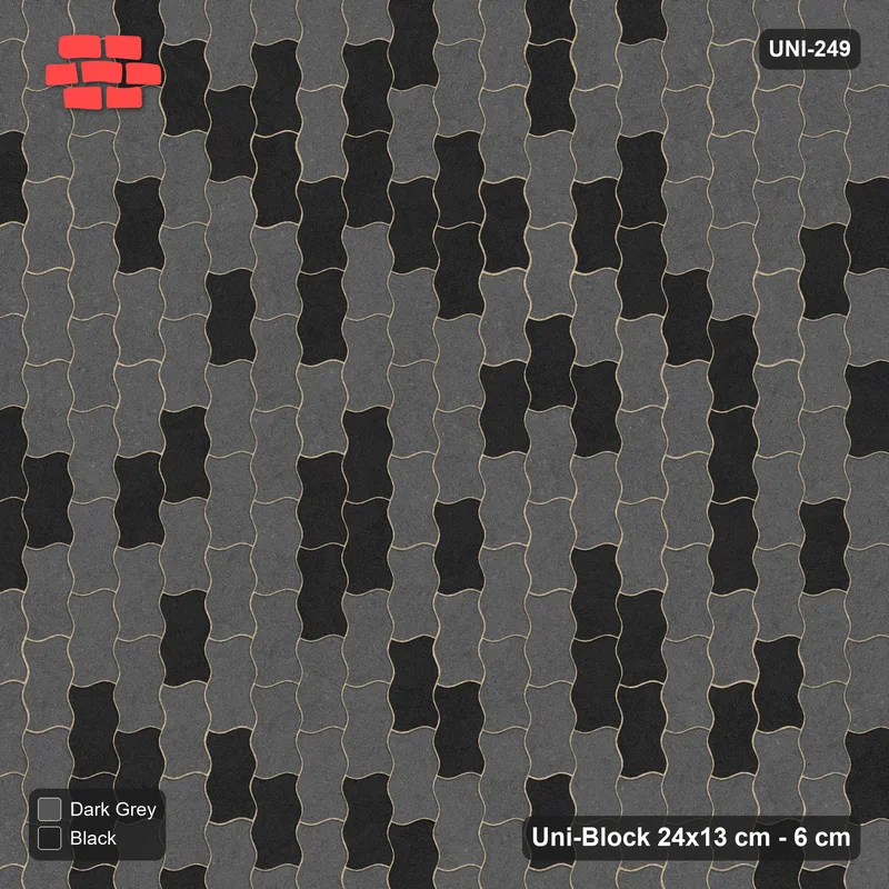 Interlock (Pasco) 24x13 cm · UNI-249 · Soft tonal blend, quarter-turn lay, kerb frame (Night Sky) · Top view Interlock (Pasco) 24x13 cm · UNI-249 · Soft tonal blend, quarter-turn lay, kerb frame (Night Sky) · Top view