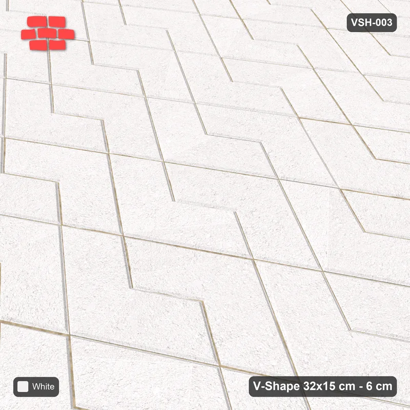 Interlock (Pasco) 32x15 cm · VSH-003 · Zigzag rows, solid tone, kerb · Side view Interlock (Pasco) 32x15 cm · VSH-003 · Zigzag rows, solid tone, kerb · Side view
