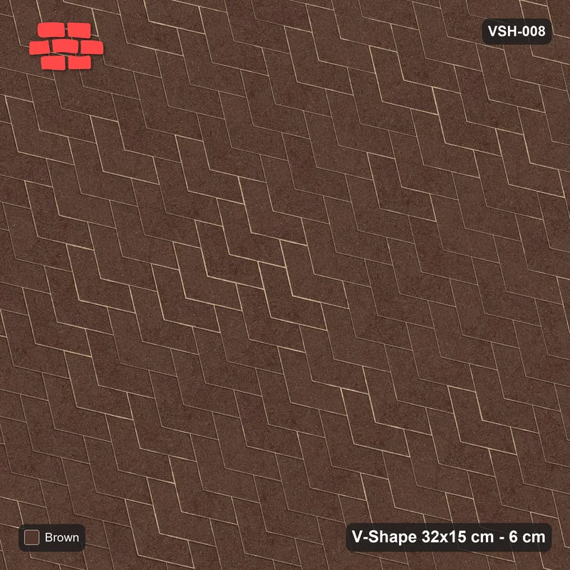 Interlock (Pasco) 32x15 cm · VSH-008 · Reverse diagonal chevron columns, solid tone, kerb · Top view Interlock (Pasco) 32x15 cm · VSH-008 · Reverse diagonal chevron columns, solid tone, kerb · Top view