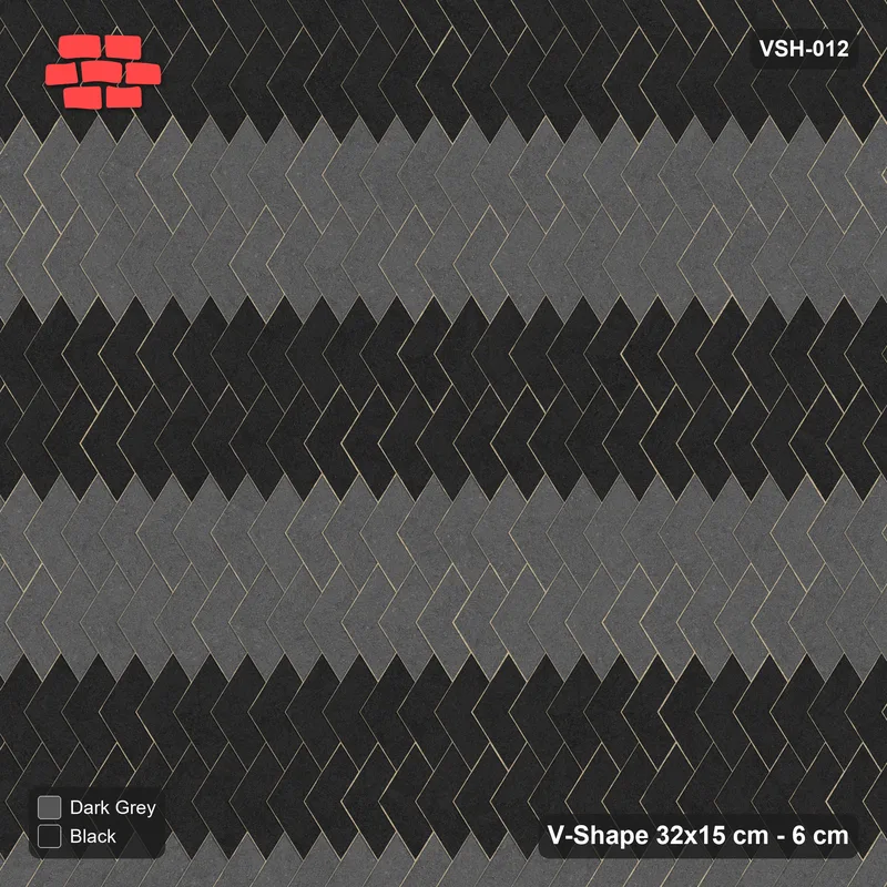 Interlock (Pasco) 32x15 cm · VSH-012 · Turned chevron columns, paired column colours · Top view Interlock (Pasco) 32x15 cm · VSH-012 · Turned chevron columns, paired column colours · Top view
