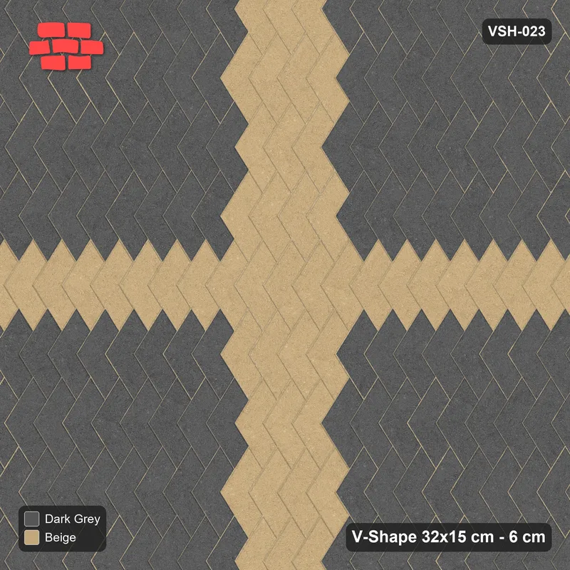 Interlock (Pasco) 32x15 cm · VSH-023 · Turned chevron columns, centre cross, kerb · Top view Interlock (Pasco) 32x15 cm · VSH-023 · Turned chevron columns, centre cross, kerb · Top view