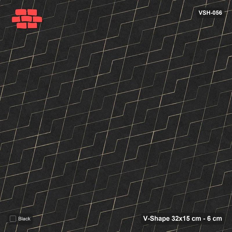 Interlock (Pasco) 32x15 cm · VSH-056 · Diagonal V zigzag rows, solid tone, kerbed · Top view Interlock (Pasco) 32x15 cm · VSH-056 · Diagonal V zigzag rows, solid tone, kerbed · Top view
