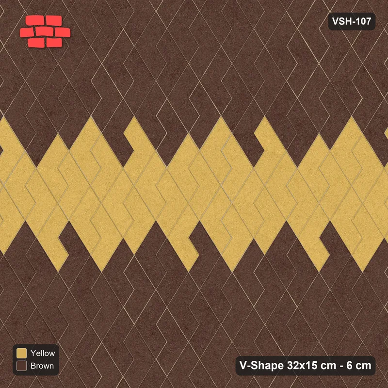 Interlock (Pasco) 32x15 cm · VSH-107 · Turned V zigzag rows, centre feature band, kerbed · Top view Interlock (Pasco) 32x15 cm · VSH-107 · Turned V zigzag rows, centre feature band, kerbed · Top view