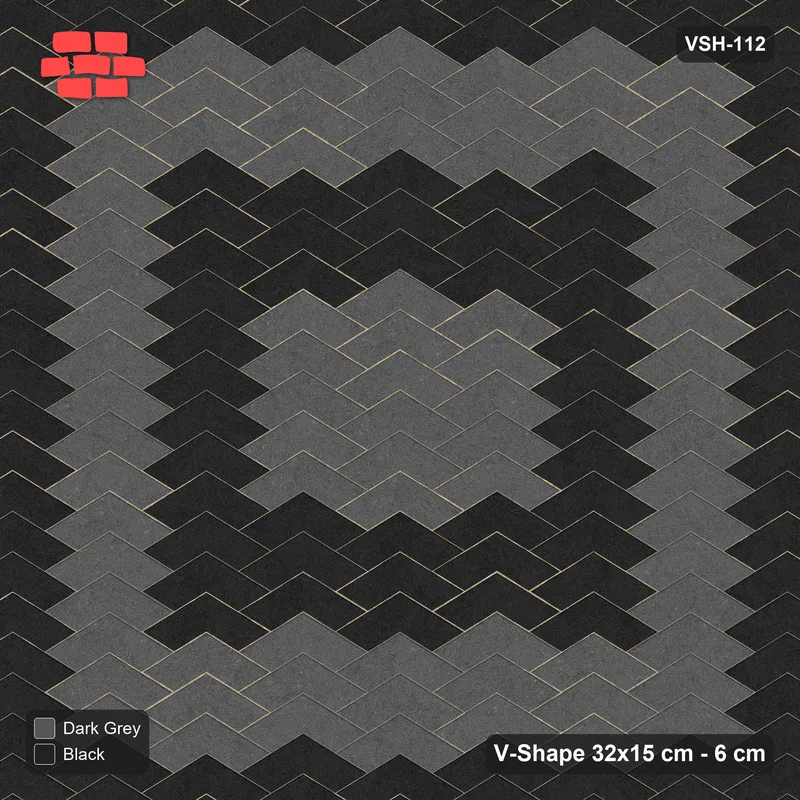 Interlock (Pasco) 32x15 cm · VSH-112 · V chevron columns, square rings, kerbed · Top view Interlock (Pasco) 32x15 cm · VSH-112 · V chevron columns, square rings, kerbed · Top view
