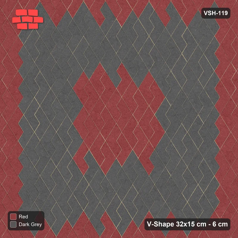 Interlock (Pasco) 32x15 cm · VSH-119 · Turned V zigzag rows, framed centre panel · Top view Interlock (Pasco) 32x15 cm · VSH-119 · Turned V zigzag rows, framed centre panel · Top view