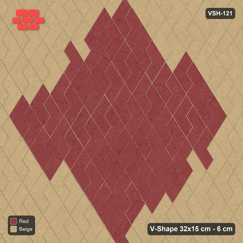 Interlock (Pasco) 32x15 cm · VSH-121 · Turned V zigzag rows, large diamond medallion · Top view Interlock (Pasco) 32x15 cm · VSH-121 · Turned V zigzag rows, large diamond medallion · Top view