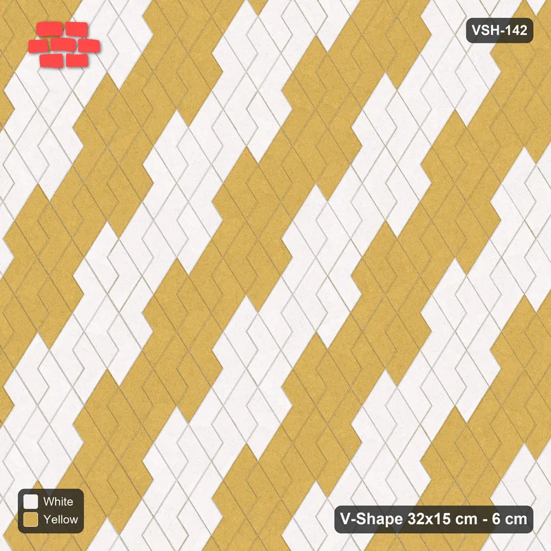 Interlock (Pasco) 32x15 cm · VSH-142 · Turned V zigzag rows, broad stair-step diagonals · Top view Interlock (Pasco) 32x15 cm · VSH-142 · Turned V zigzag rows, broad stair-step diagonals · Top view