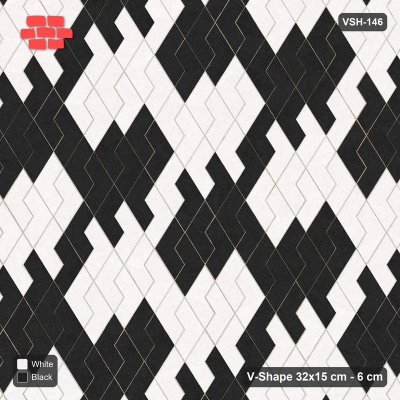 Interlock (Pasco) 32x15 cm · VSH-146 · Turned V zigzag rows, square block checker, kerbed · Top view Interlock (Pasco) 32x15 cm · VSH-146 · Turned V zigzag rows, square block checker, kerbed · Top view