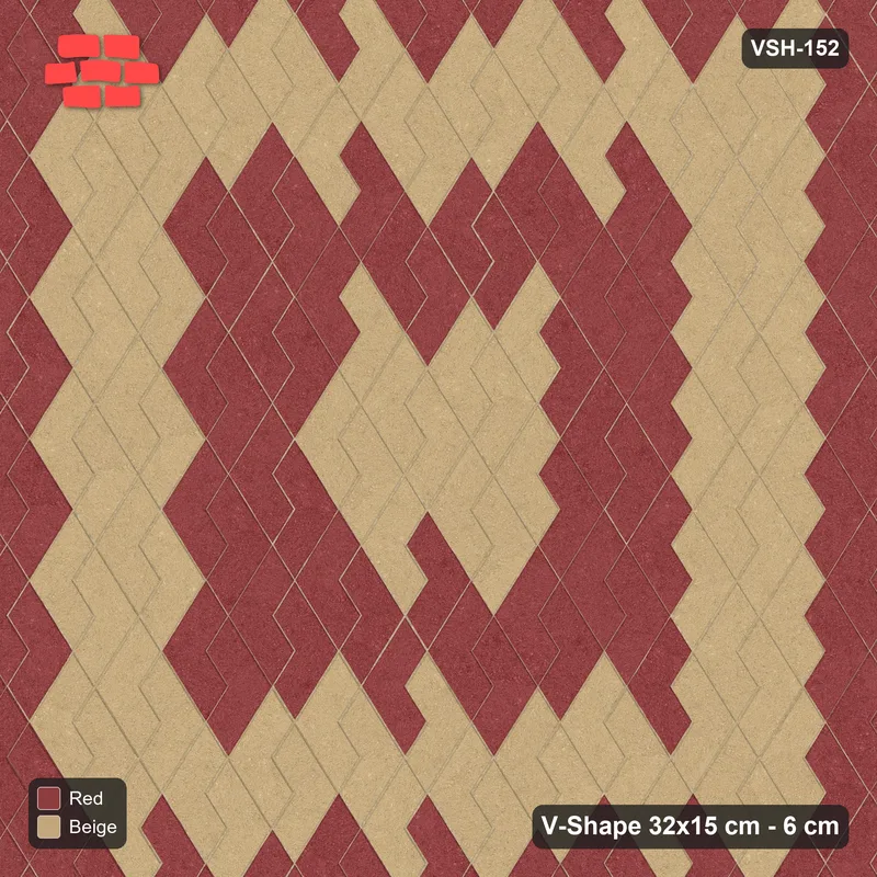 Interlock (Pasco) 32x15 cm · VSH-152 · Turned V zigzag rows, square rings · Top view Interlock (Pasco) 32x15 cm · VSH-152 · Turned V zigzag rows, square rings · Top view