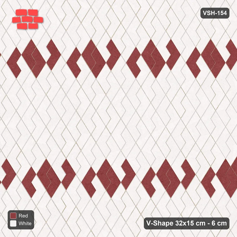 Interlock (Pasco) 32x15 cm · VSH-154 · Turned V zigzag rows, twin feature bands · Top view Interlock (Pasco) 32x15 cm · VSH-154 · Turned V zigzag rows, twin feature bands · Top view