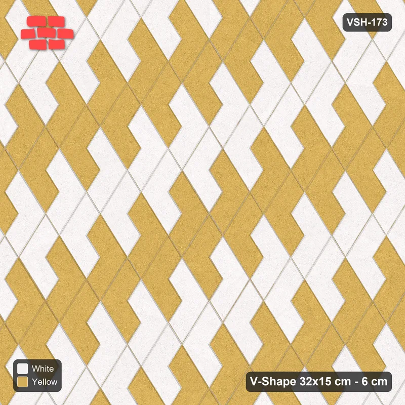 Interlock (Pasco) 32x15 cm · VSH-173 · Turned V zigzag rows, paired column colours, kerbed · Top view Interlock (Pasco) 32x15 cm · VSH-173 · Turned V zigzag rows, paired column colours, kerbed · Top view