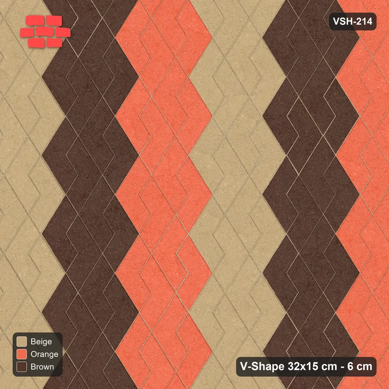 Interlock (Pasco) 32x15 cm · VSH-214 · Turned V zigzag rows, 3-tone 2-course bands, kerbed · Top view Interlock (Pasco) 32x15 cm · VSH-214 · Turned V zigzag rows, 3-tone 2-course bands, kerbed · Top view