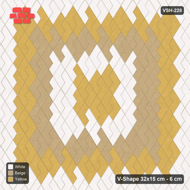 Interlock (Pasco) 32x15 cm · VSH-228 · Turned V zigzag rows, 3-tone square rings · Top view Interlock (Pasco) 32x15 cm · VSH-228 · Turned V zigzag rows, 3-tone square rings · Top view