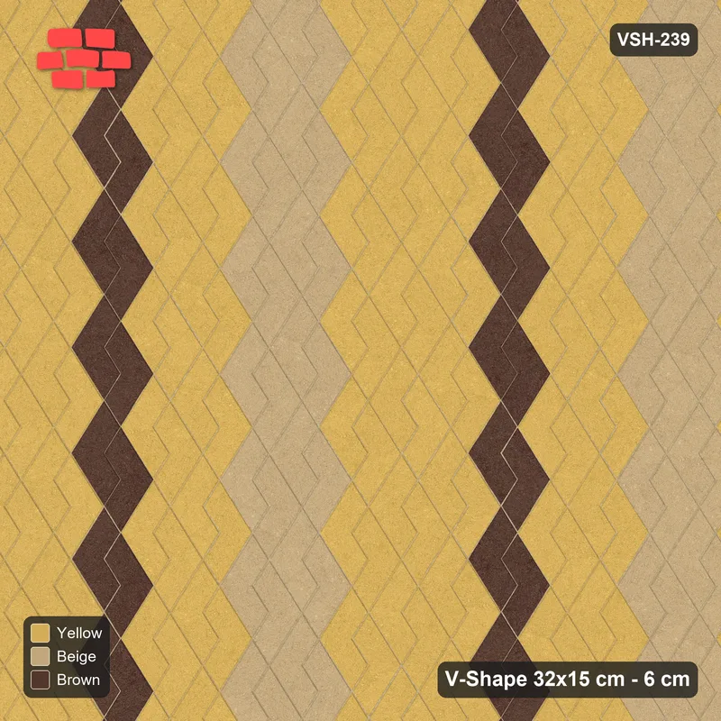Interlock (Pasco) 32x15 cm · VSH-239 · Turned V zigzag rows, double stripes with centre line · Top view Interlock (Pasco) 32x15 cm · VSH-239 · Turned V zigzag rows, double stripes with centre line · Top view