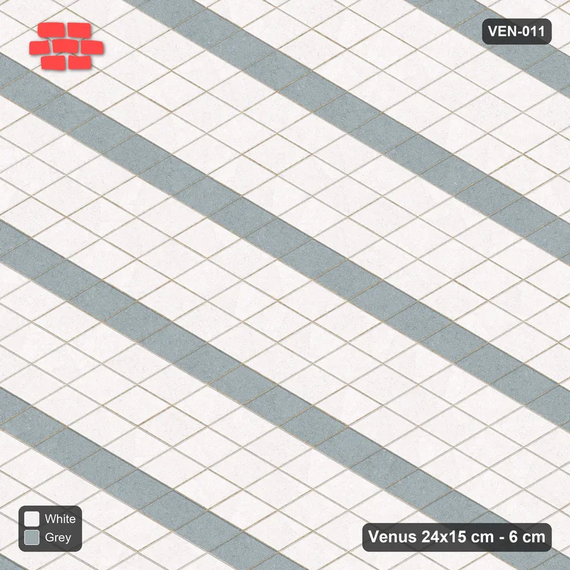 Interlock (Pasco) 24x15 cm · VEN-011 · Lattice-axis stripes A · Top view Interlock (Pasco) 24x15 cm · VEN-011 · Lattice-axis stripes A · Top view