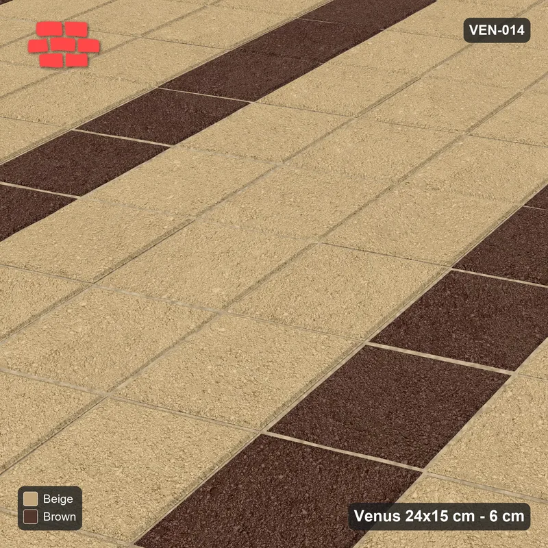 Interlock (Pasco) 24x15 cm · VEN-014 · Lattice-axis stripes B, turned 60 deg, kerb frame · Side view Interlock (Pasco) 24x15 cm · VEN-014 · Lattice-axis stripes B, turned 60 deg, kerb frame · Side view