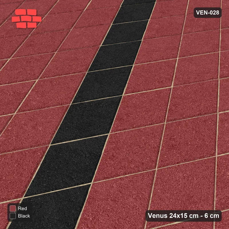 Interlock (Pasco) 24x15 cm · VEN-028 · Lattice-axis stripes B, turned 90 deg, kerb frame · Side view Interlock (Pasco) 24x15 cm · VEN-028 · Lattice-axis stripes B, turned 90 deg, kerb frame · Side view