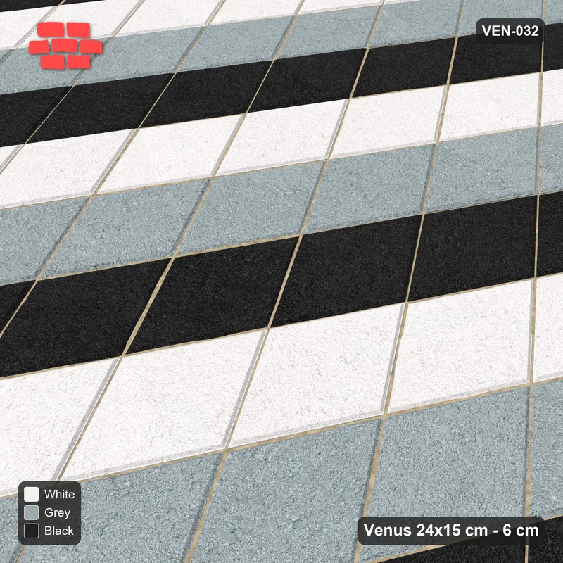 Interlock (Pasco) 24x15 cm · VEN-032 · Graded axis bands A, turned 90 deg, kerb frame · Side view Interlock (Pasco) 24x15 cm · VEN-032 · Graded axis bands A, turned 90 deg, kerb frame · Side view