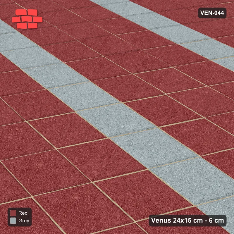 Interlock (Pasco) 24x15 cm · VEN-044 · Lattice-axis stripes A, turned 30 deg, kerb frame · Side view Interlock (Pasco) 24x15 cm · VEN-044 · Lattice-axis stripes A, turned 30 deg, kerb frame · Side view