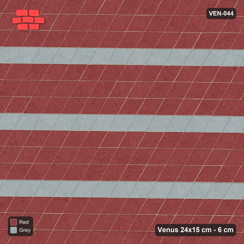 Interlock (Pasco) 24x15 cm · VEN-044 · Lattice-axis stripes A, turned 30 deg, kerb frame · Top view Interlock (Pasco) 24x15 cm · VEN-044 · Lattice-axis stripes A, turned 30 deg, kerb frame · Top view