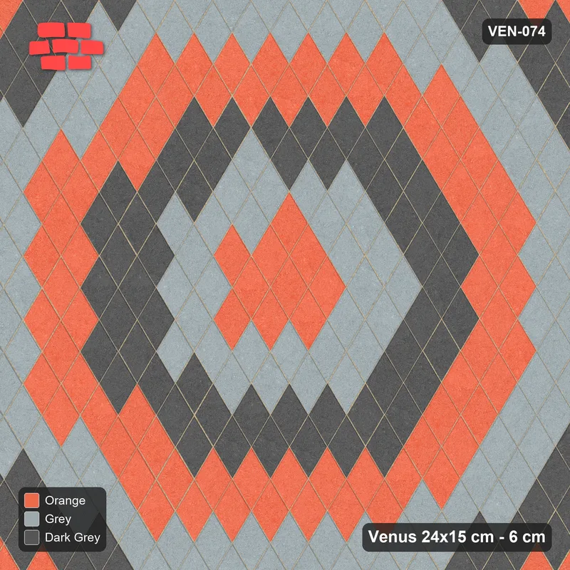 Interlock (Pasco) 24x15 cm · VEN-074 · Three-tone octagon rings, 24 cm, turned 90 deg · Top view Interlock (Pasco) 24x15 cm · VEN-074 · Three-tone octagon rings, 24 cm, turned 90 deg · Top view