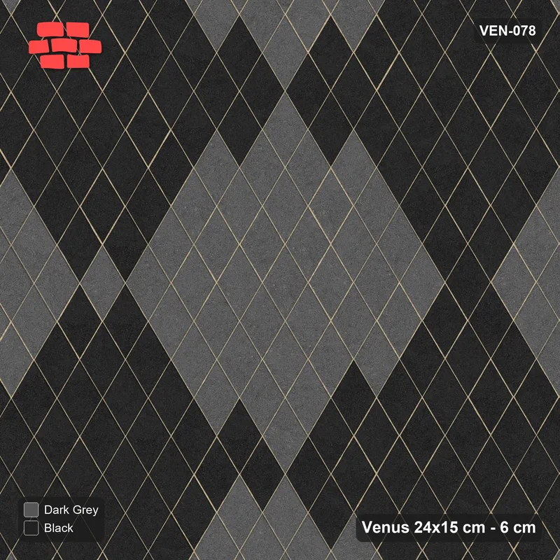 Interlock (Pasco) 24x15 cm · VEN-078 · Diamond chequer, 120 cm lozenges, turned 90 deg, kerb frame · Top view Interlock (Pasco) 24x15 cm · VEN-078 · Diamond chequer, 120 cm lozenges, turned 90 deg, kerb frame · Top view
