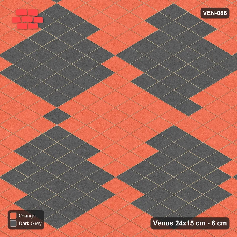 Interlock (Pasco) 24x15 cm · VEN-086 · Diamond chequer, 100 cm lozenges · Top view Interlock (Pasco) 24x15 cm · VEN-086 · Diamond chequer, 100 cm lozenges · Top view