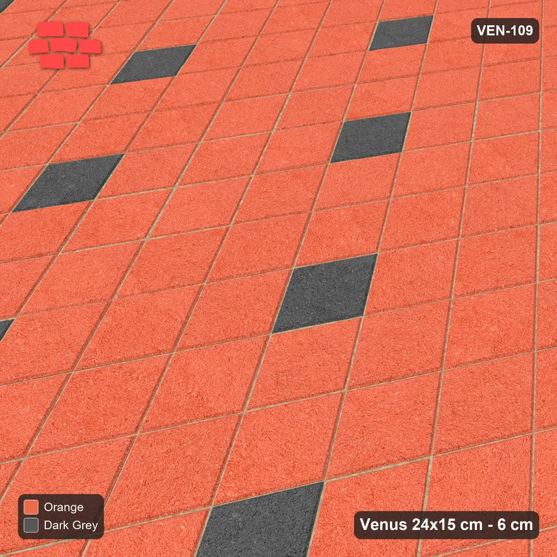 Interlock (Pasco) 24x15 cm · VEN-109 · Spaced accent squares, 3x4 grid, turned 90 deg · Side view Interlock (Pasco) 24x15 cm · VEN-109 · Spaced accent squares, 3x4 grid, turned 90 deg · Side view