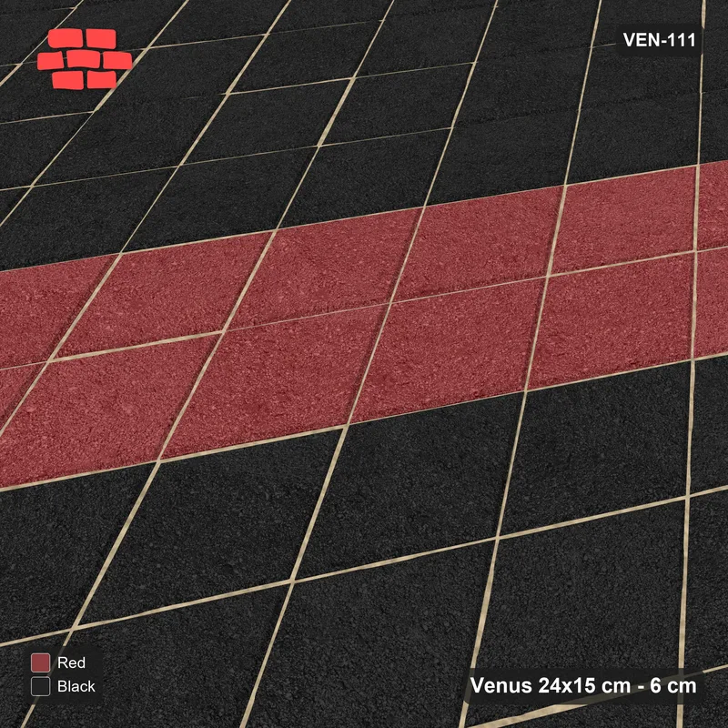 Interlock (Pasco) 24x15 cm · VEN-111 · Lattice stripes A, 8/2, turned 90 deg, kerb frame · Side view Interlock (Pasco) 24x15 cm · VEN-111 · Lattice stripes A, 8/2, turned 90 deg, kerb frame · Side view