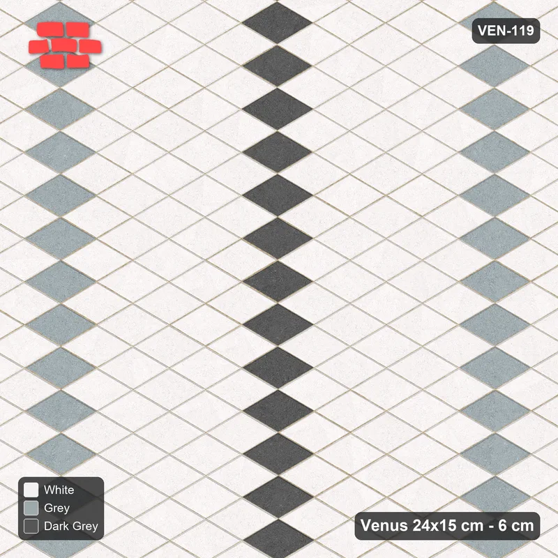 Interlock (Pasco) 24x15 cm · VEN-119 · Triple feature bands, 16 cm, kerb frame · Top view Interlock (Pasco) 24x15 cm · VEN-119 · Triple feature bands, 16 cm, kerb frame · Top view