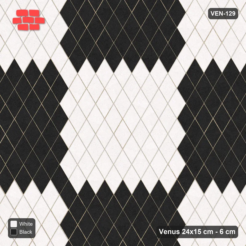 Interlock (Pasco) 24x15 cm · VEN-129 · Large block chequer, 100 cm squares, turned 90 deg, kerb frame · Top view Interlock (Pasco) 24x15 cm · VEN-129 · Large block chequer, 100 cm squares, turned 90 deg, kerb frame · Top view