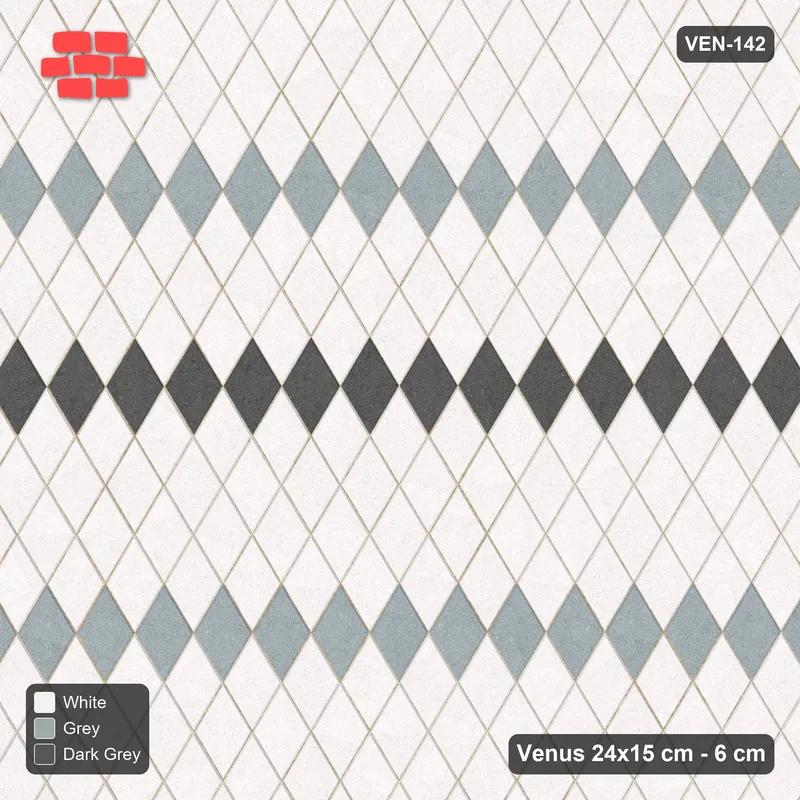 Interlock (Pasco) 24x15 cm · VEN-142 · Triple feature bands, 12 cm, turned 90 deg, kerb frame · Top view Interlock (Pasco) 24x15 cm · VEN-142 · Triple feature bands, 12 cm, turned 90 deg, kerb frame · Top view