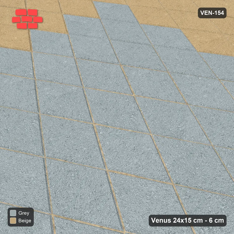 Interlock (Pasco) 24x15 cm · VEN-154 · Accent edge pavers, 40 cm, kerb frame · Side view Interlock (Pasco) 24x15 cm · VEN-154 · Accent edge pavers, 40 cm, kerb frame · Side view