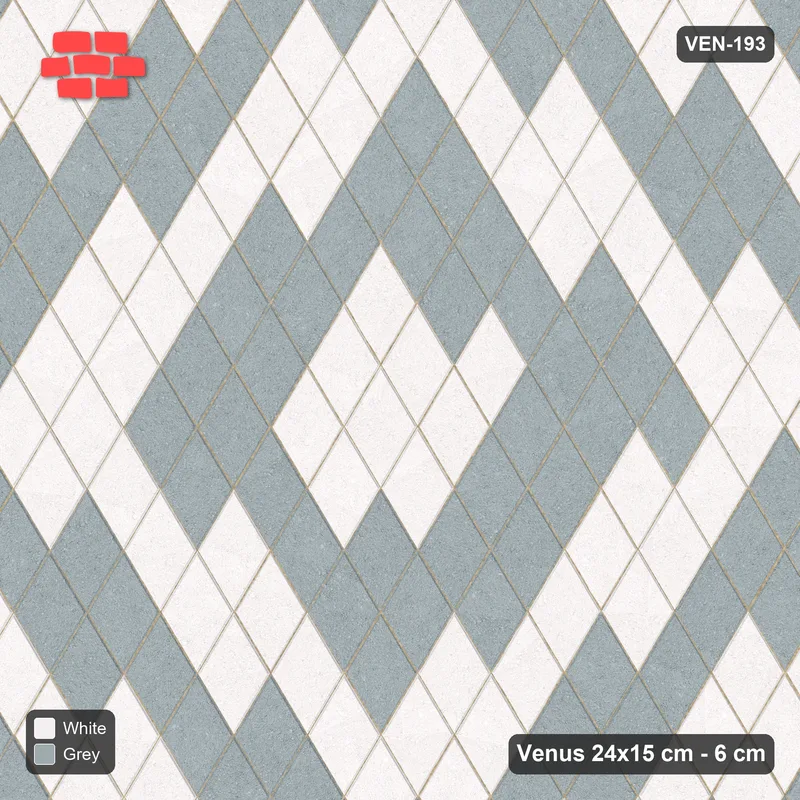 Interlock (Pasco) 24x15 cm · VEN-193 · Concentric diamond rings, 30 cm, turned 90 deg, kerb frame · Top view Interlock (Pasco) 24x15 cm · VEN-193 · Concentric diamond rings, 30 cm, turned 90 deg, kerb frame · Top view