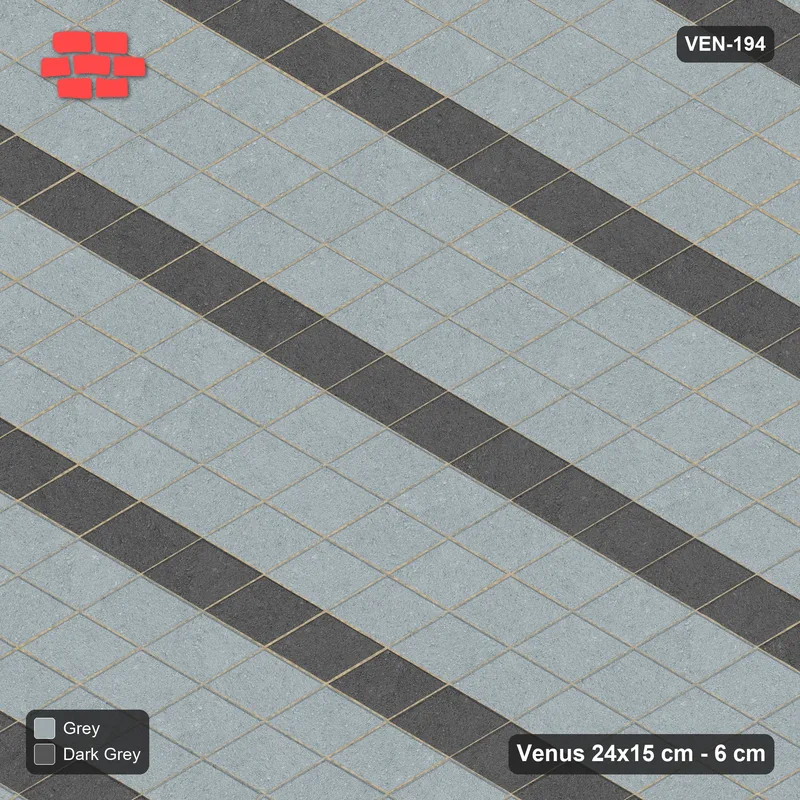 Interlock (Pasco) 24x15 cm · VEN-194 · Lattice stripes A, 4/1, kerb frame · Top view Interlock (Pasco) 24x15 cm · VEN-194 · Lattice stripes A, 4/1, kerb frame · Top view