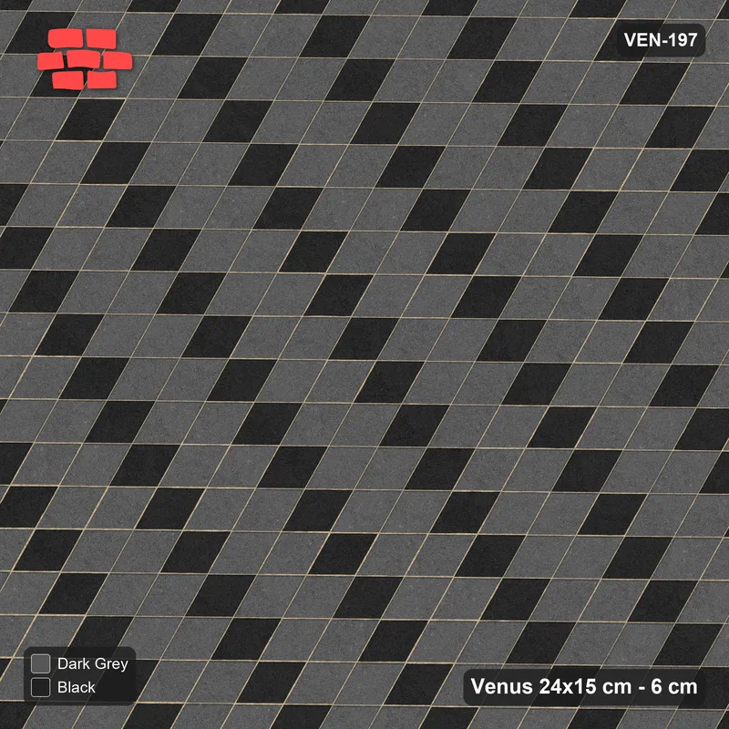 Interlock (Pasco) 24x15 cm · VEN-197 · Diagonal accent lattice, turned 30 deg, kerb frame · Top view Interlock (Pasco) 24x15 cm · VEN-197 · Diagonal accent lattice, turned 30 deg, kerb frame · Top view