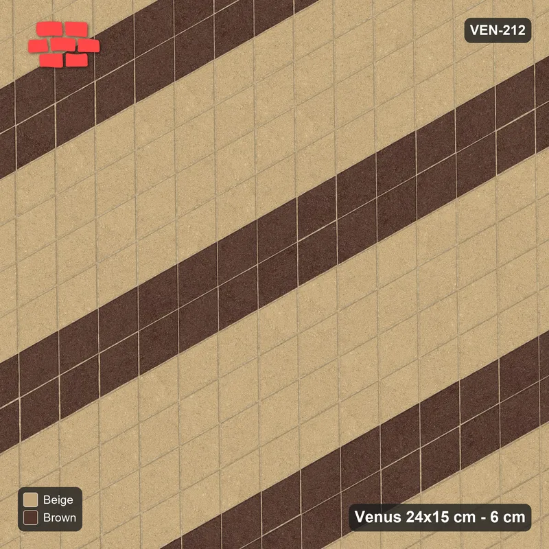 Interlock (Pasco) 24x15 cm · VEN-212 · Lattice stripes A, 6/2, turned 60 deg, kerb frame · Top view Interlock (Pasco) 24x15 cm · VEN-212 · Lattice stripes A, 6/2, turned 60 deg, kerb frame · Top view