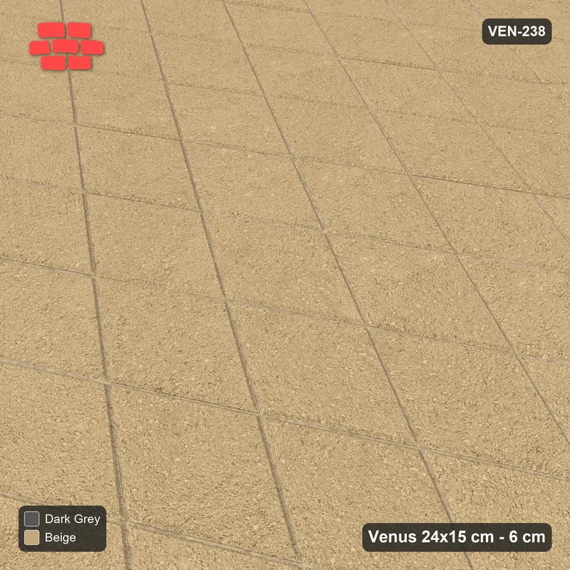 Interlock (Pasco) 24x15 cm · VEN-238 · Corner squares, 30 cm, kerb frame · Side view Interlock (Pasco) 24x15 cm · VEN-238 · Corner squares, 30 cm, kerb frame · Side view