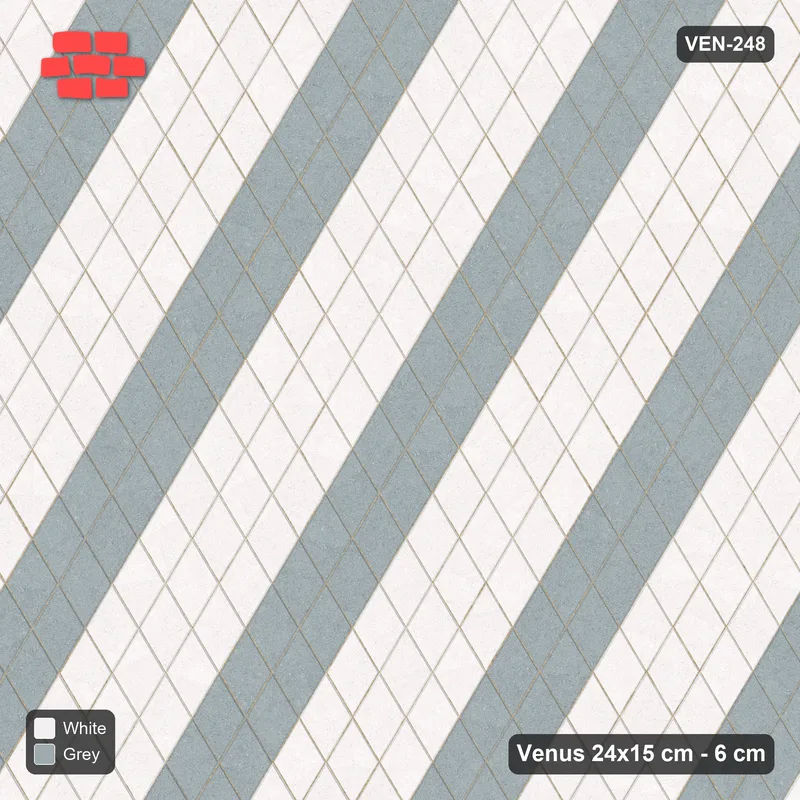 Interlock (Pasco) 24x15 cm · VEN-248 · Lattice stripes A, 5/2, turned 90 deg · Top view Interlock (Pasco) 24x15 cm · VEN-248 · Lattice stripes A, 5/2, turned 90 deg · Top view