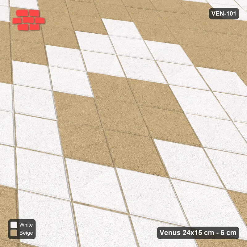 Interlock (Pasco) 24x15 cm · VEN8-101 · Rhombus chequer, kerb-framed · Side view