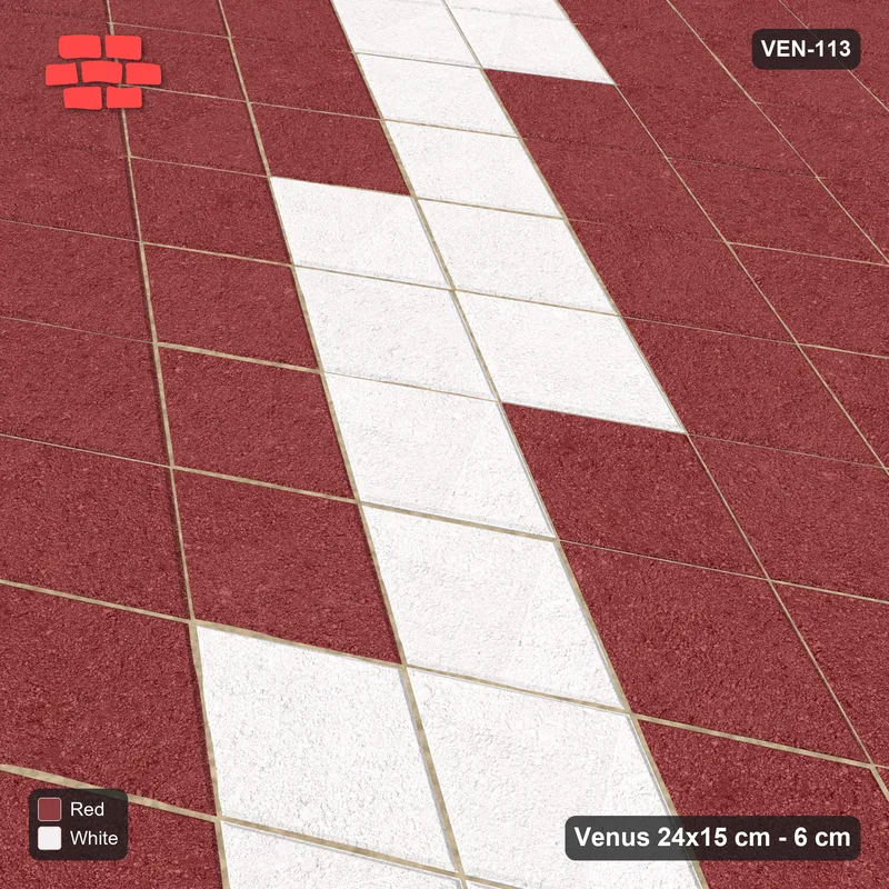 Interlock (Pasco) 24x15 cm · VEN8-113 · Tumbling blocks, two tone, turned 90 deg, kerb-framed · Side view