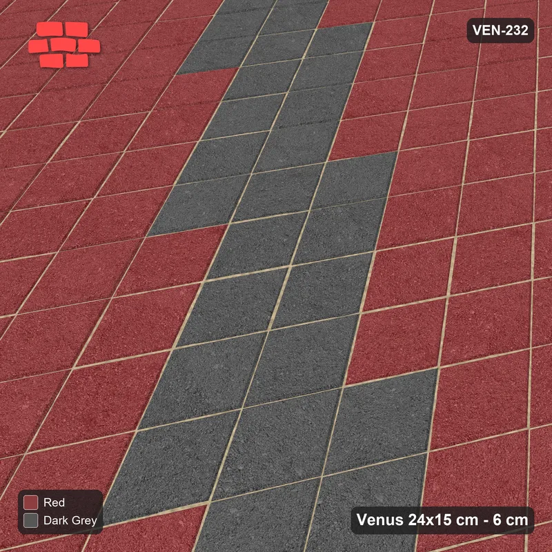 Interlock (Pasco) 24x15 cm · VEN8-232 · Centre yard band, kerb-framed · Side view