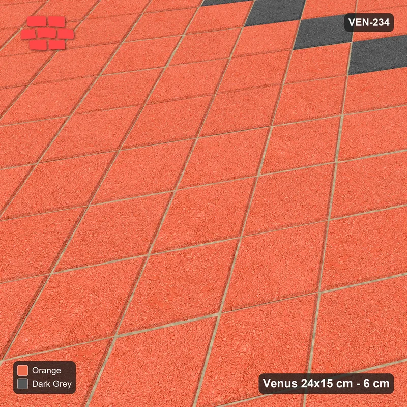 انترلوك (باسكو) 24x15 سم · VEN8-234 · وسط yard شريط, kerb-framed · منظر جانبي انترلوك (باسكو) 24x15 سم · VEN8-234 · وسط yard شريط, kerb-framed · منظر جانبي