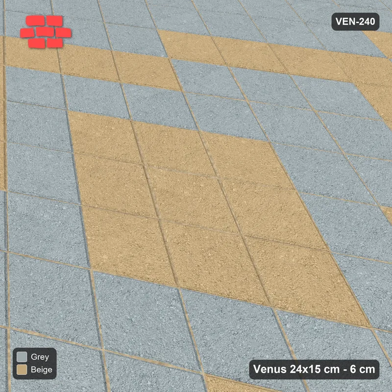 इंटरलॉक (पास्को) 24x15 सेमी · VEN8-240 · डायमंड trellis के साथ nodes, 5 यूनिट, kerb-framed · बगल से दृश्य