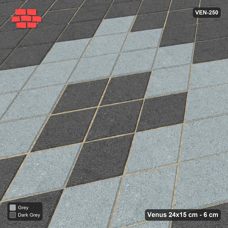 इंटरलॉक (पास्को) 24x15 सेमी · VEN8-250 · केंद्र yard बैंड · बगल से दृश्य