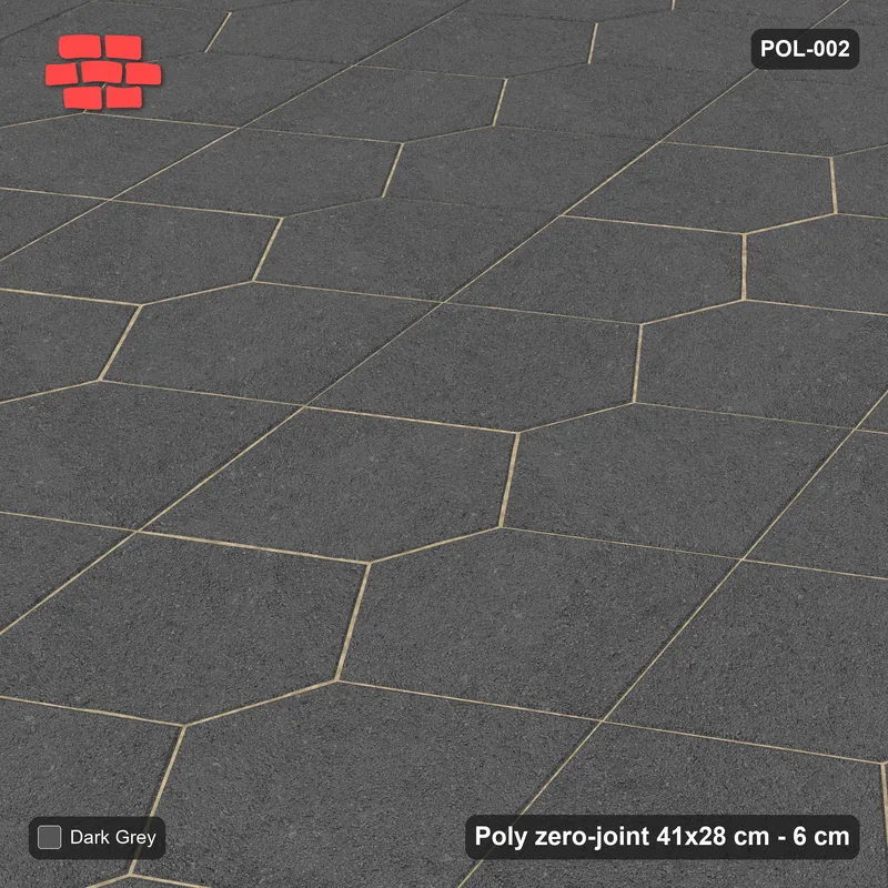 Interlock (Pasco) 41x28 cm · POL-002 · Interlocking Pairs, Solid field, 30 deg turn, kerb frame · Side view Interlock (Pasco) 41x28 cm · POL-002 · Interlocking Pairs, Solid field, 30 deg turn, kerb frame · Side view
