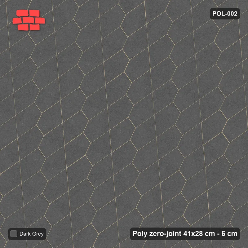 Interlock (Pasco) 41x28 cm · POL-002 · Interlocking Pairs, Solid field, 30 deg turn, kerb frame · Top view Interlock (Pasco) 41x28 cm · POL-002 · Interlocking Pairs, Solid field, 30 deg turn, kerb frame · Top view