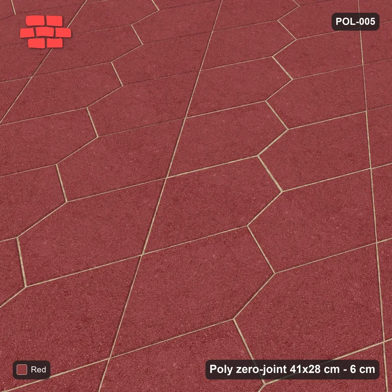 Interlock (Pasco) 41x28 cm · POL-005 · Interlocking Pairs, Solid field, 60 deg turn, kerb frame · Side view Interlock (Pasco) 41x28 cm · POL-005 · Interlocking Pairs, Solid field, 60 deg turn, kerb frame · Side view