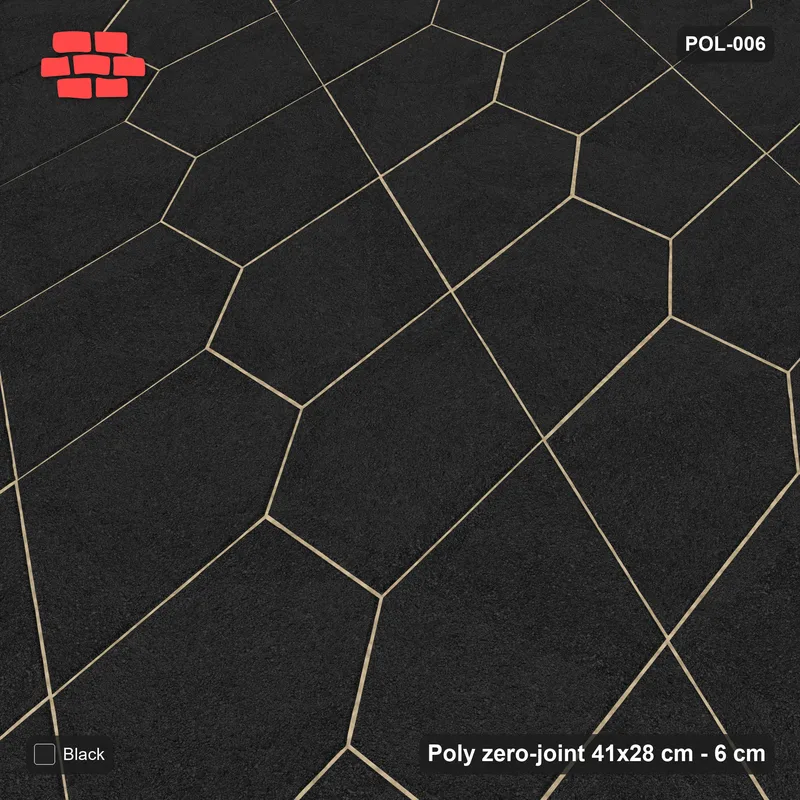 Interlock (Pasco) 41x28 cm · POL-006 · Interlocking Pairs, Solid field, 90 deg turn, kerb frame · Side view Interlock (Pasco) 41x28 cm · POL-006 · Interlocking Pairs, Solid field, 90 deg turn, kerb frame · Side view